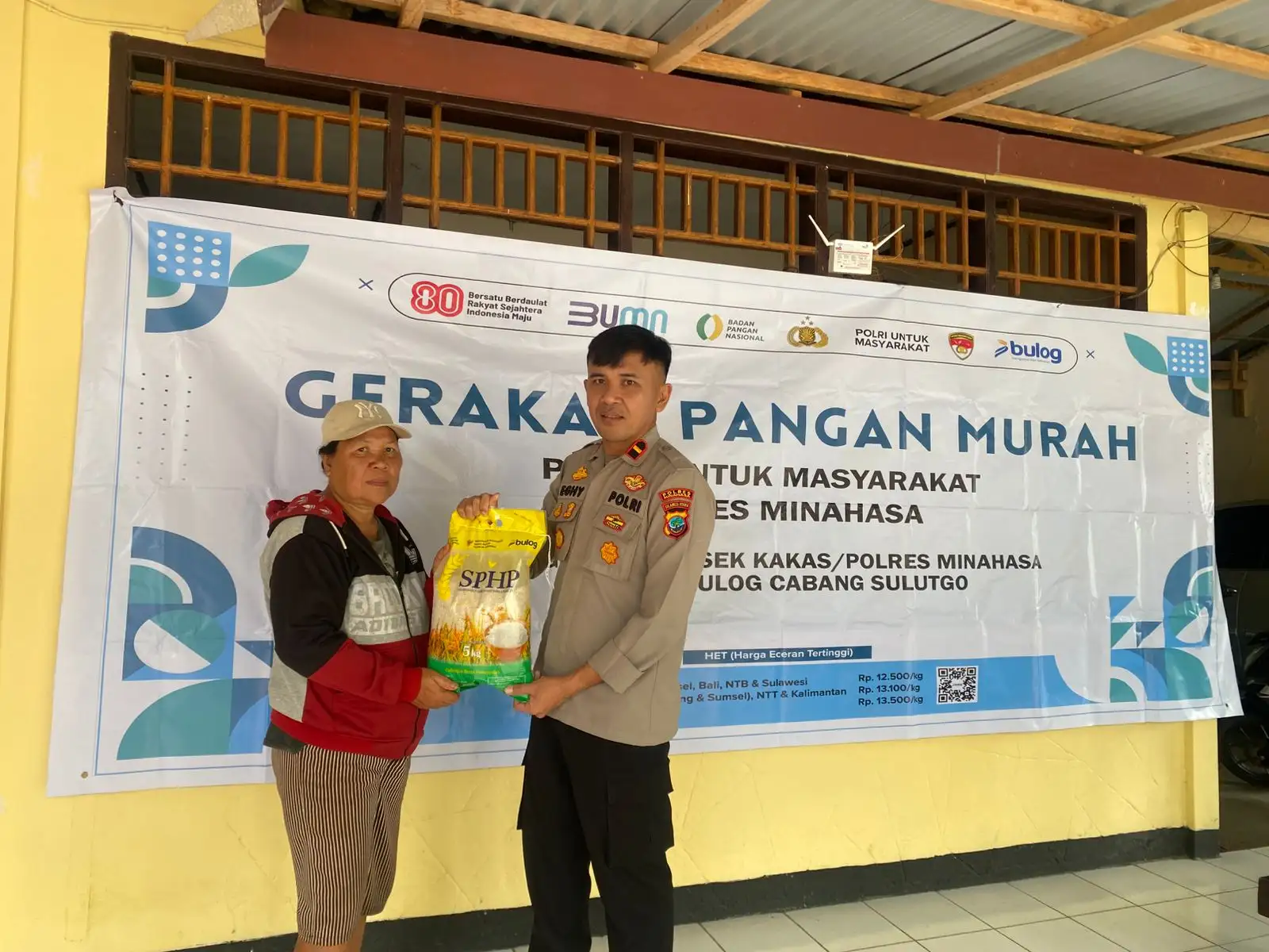 Gerakan Pangan Murah Polsek Kakas: Wujud Nyata Polri untuk Masyarakat Menjaga Stabilitas Harga Beras di Minahasa
